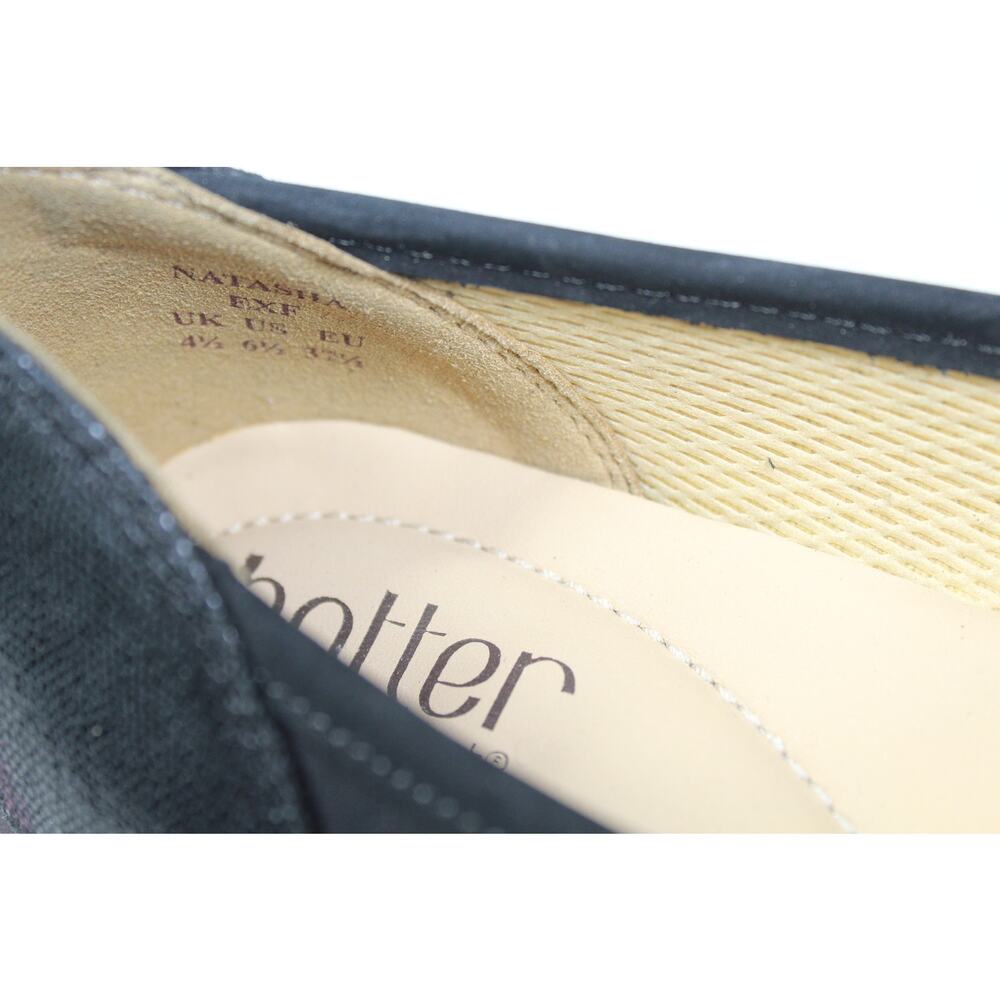 Hotter Natasha Black Suede Leather Ballet Flat Shoes Womens 6.5 Casual Comfort - Picture 6 of 6